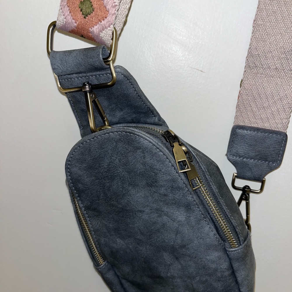 Gray crossbody